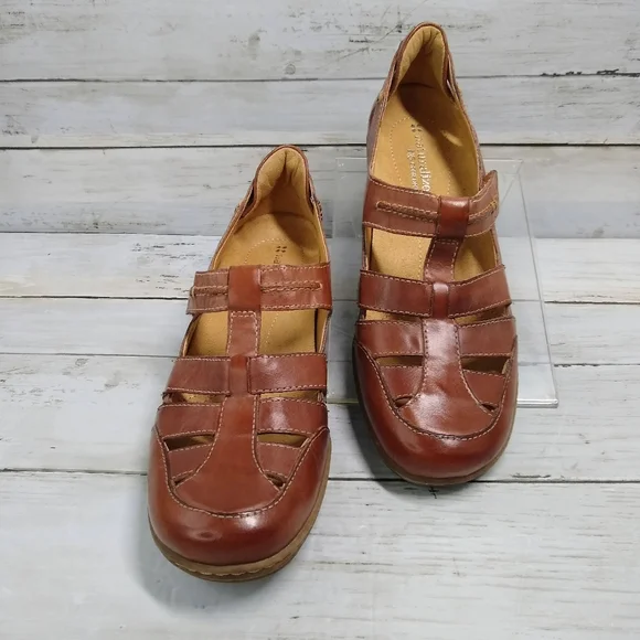 Naturalizer MALTA 7N Brown Leather Comfort HookLoop MaryJane Fisherman L… - Picture 2 of 12